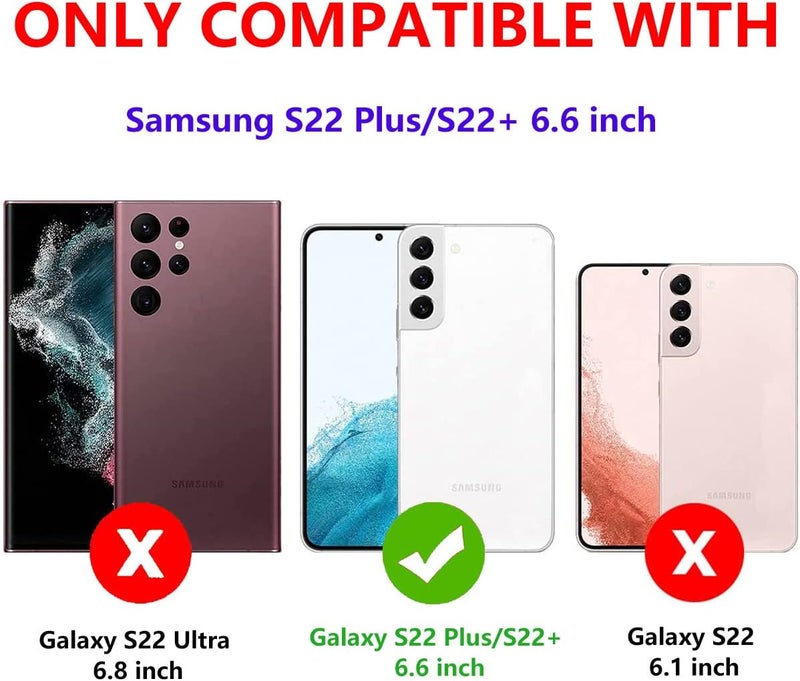 Fucozan for Samsung Galaxy S22 Plus Case with Kickstand Case 3-Layer Military Grade Protective Case Cover Silicone Rugged Shockproof for Galaxy S22+ Plus Phone Case Purple+Pink - Image 2